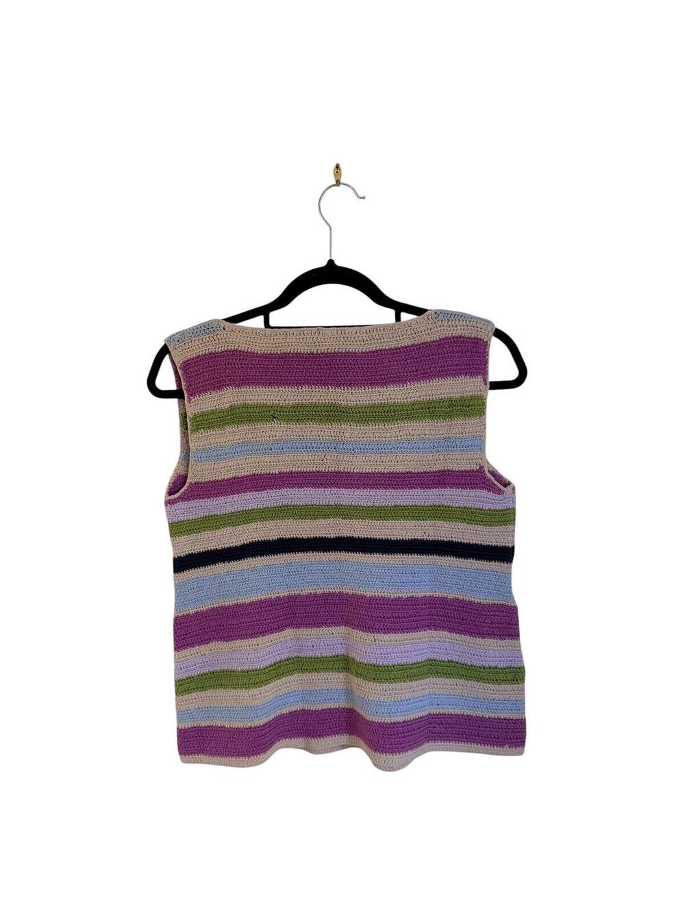 Gap Hand Knit‎ Striped Tank Top Sleeveless Knit Sweater Size S - Picture 6 of 8